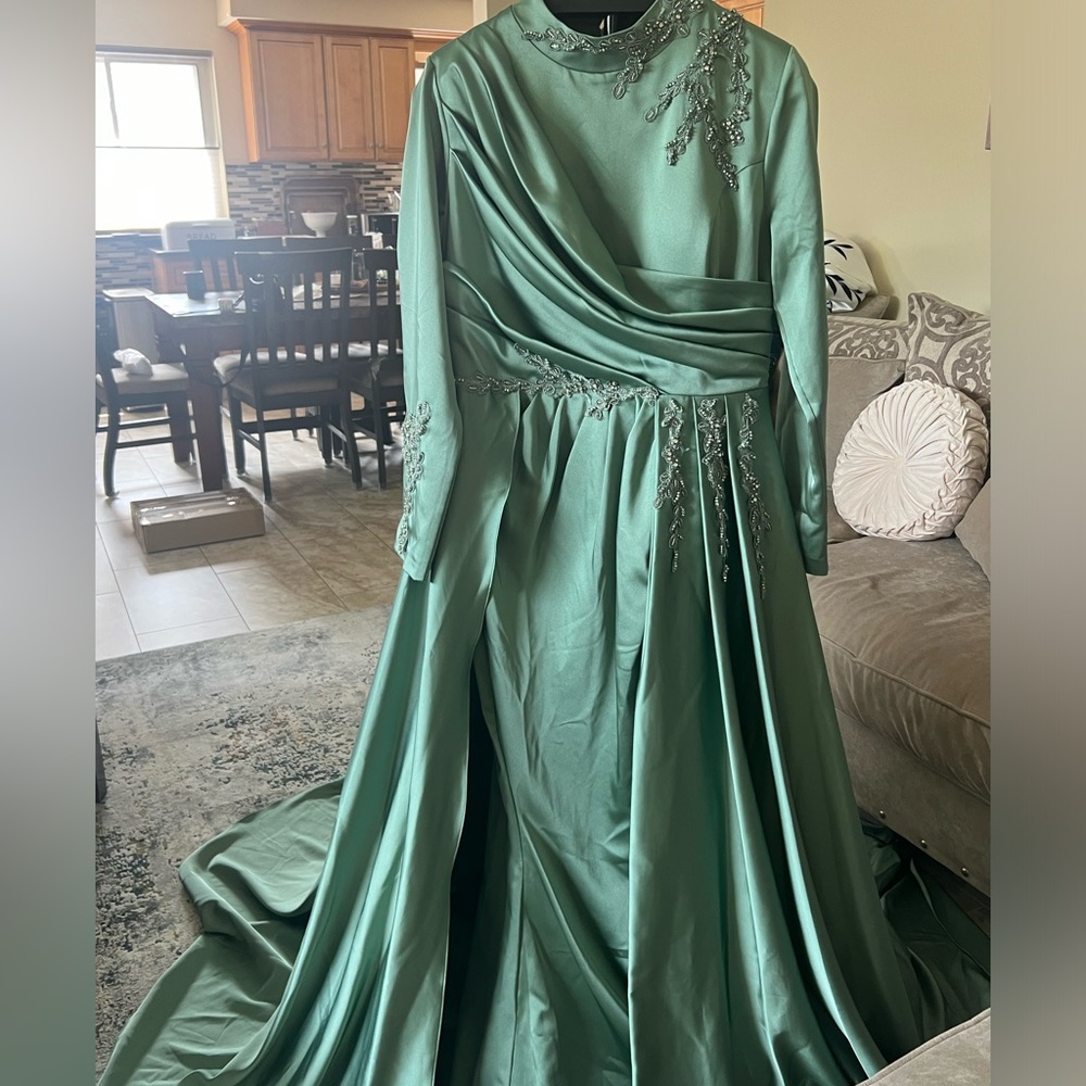 Beautiful gown sage green